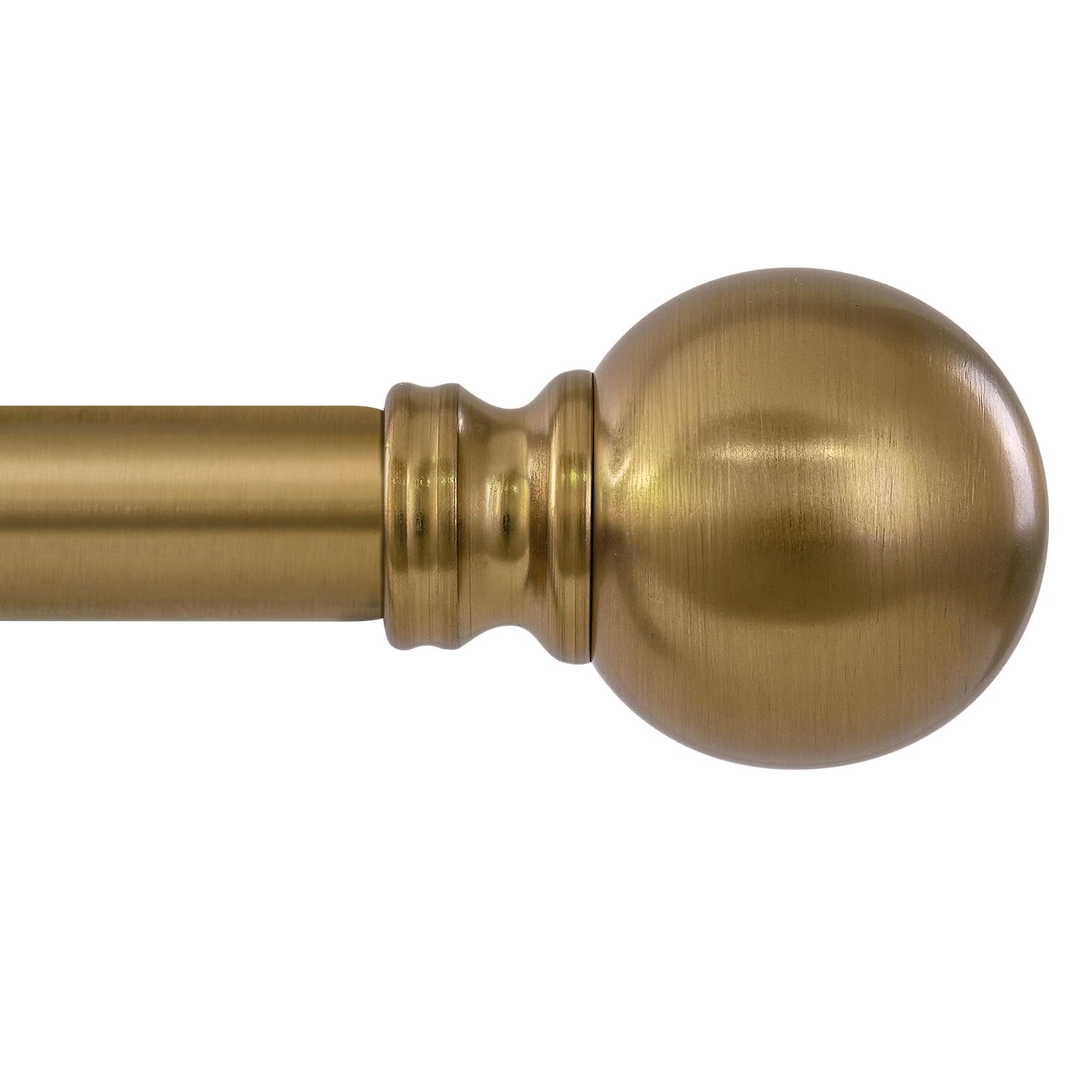 Photo 1 of Warm Gold Curtain Rods for Windows 72 to144 Inch Brass Extra Long Heavy Duty Adjustable single 1" Diameter with vintage Brushed Bronze Metal Finials Antique for Living Room Bedroom Farmhouse Kitchen