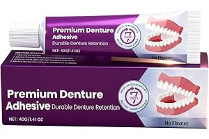 Thermoplastic Denture Adhesive Cream - Long Lasting Super Hold for Dentures, Waterproof Formula for Upper, Lower & Partials, 