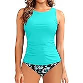 Aqua Eve Women's High Neck Tankini Swimsuits - Two Piece Tummy Control Bathing Suits Modest Swimwear 2025