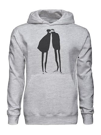 Cute Couple Kissing Minimal Drawing Mens Hoodie At Amazon