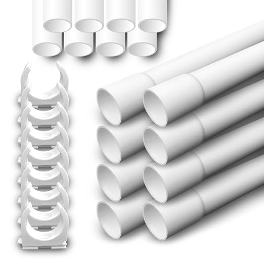 Elektrorohr M25 Stangenrohr 12m PVC Leerrohr gemufft 25 Klemmschelle ARLI