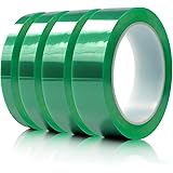 Raincol Multi Size Choices Polyester High Temperature Green Powder Coating Masking PET Tape, Ideal to Painting, Anodizing App
