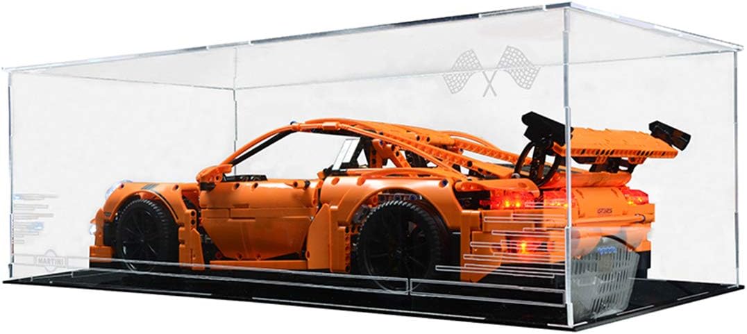 Lingxuinfo Display Case Showcase Storage Box Compatible with Lego Technic Porsche 911 GT3 RS, Acrylic Clear Display Case/Box Dust Proof Show Box ( Lego Set not Included )