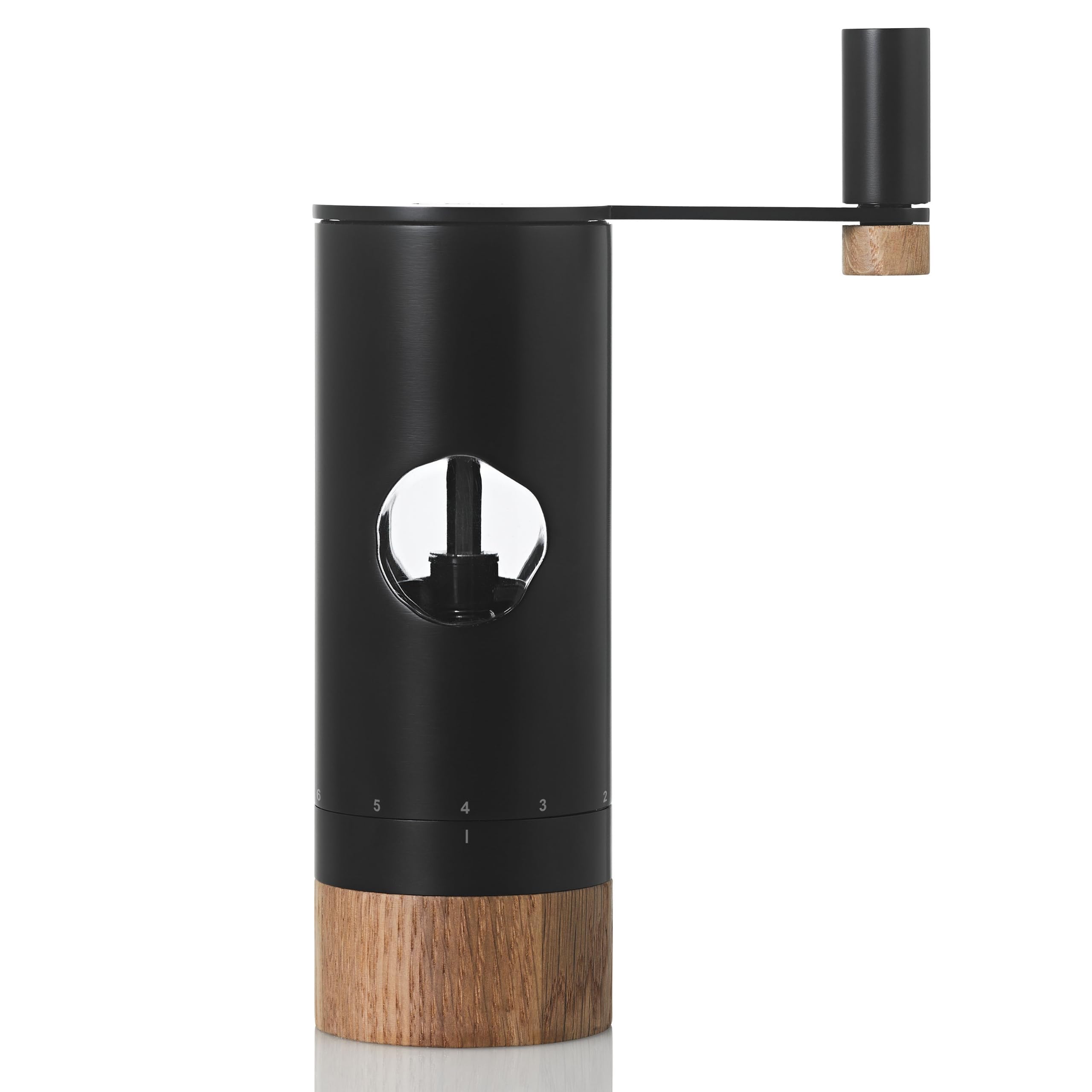 AdHoc MP53 POWERMILL Geared Salt or Pepper Mill | Stainless Steel/Oak Wood | CeraCutXL Ceramic Grinder, 12 Grinder Settings | (H) 200 mm x (D) 60 mm | Black/Brown | Includes 1 x Mill