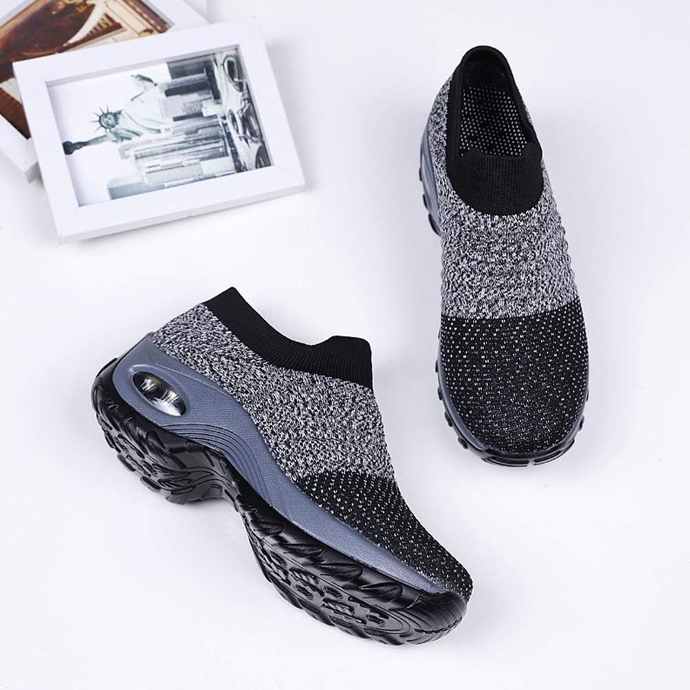  | Women's Walking Shoes Sock Sneakers - Mesh Slip On Air Cushion Lady Girls Modern Jazz Dance Easy Shoes Platform Loafers | Walking
