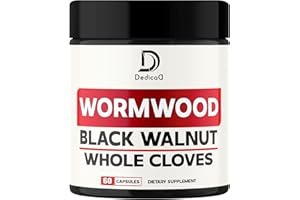 DEDICAD Wormwood Capsules with 12 Herbs Blended Black Walnut Leaves, Ginger Root, Turmeric Curcumin Root, Black Pepper & More - Support Digestion Health, Immune System & Overall Health
