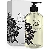 Lulu Geranium Massage Oil with Sweet Almond & Jojoba Oils Lightweight Non-Greasy Body Oil for Smooth Skin & Relaxation joint and muscle Aromatherapy for Couples Massage & Massage Therapy 16 fl oz Pump