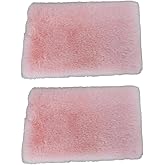 2Pcs Pink Square Carpet, Miniature Fluffy Rug, Lightweight Dollhouse Decor for 1/12 Scale