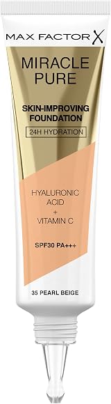 Max Factor Miracle Pure Liquid Foundation Pearl Beige 35ml Full Coverage view 2