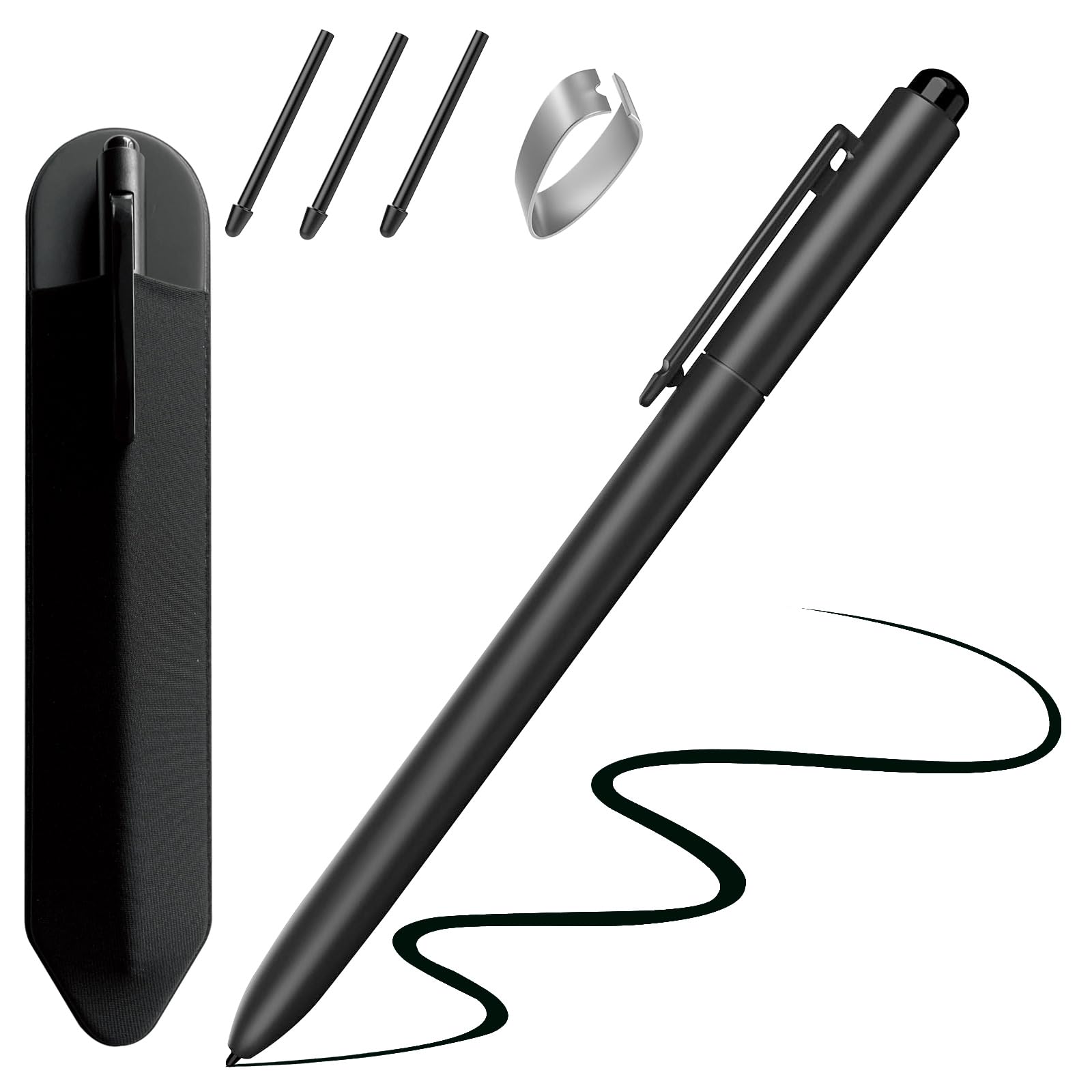 Photo 1 of Jvkzaen EMR Stylus Compatible with Remarkable 2, Replacement Digital Pen with Eraser, 4096 Pressure Levels, Tilt Support,Palm Rejection,Pencil Holder(3 Pen Tips)