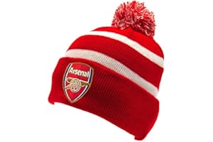 ARSENAL F.C. Arsenal English Premier League Red/White Knitted Ski Bobble Hat - Authentic EPL