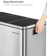 SONGMICS 3 x 18 L Kitchen Bin Recycling System with Soft-Close Lids view 6