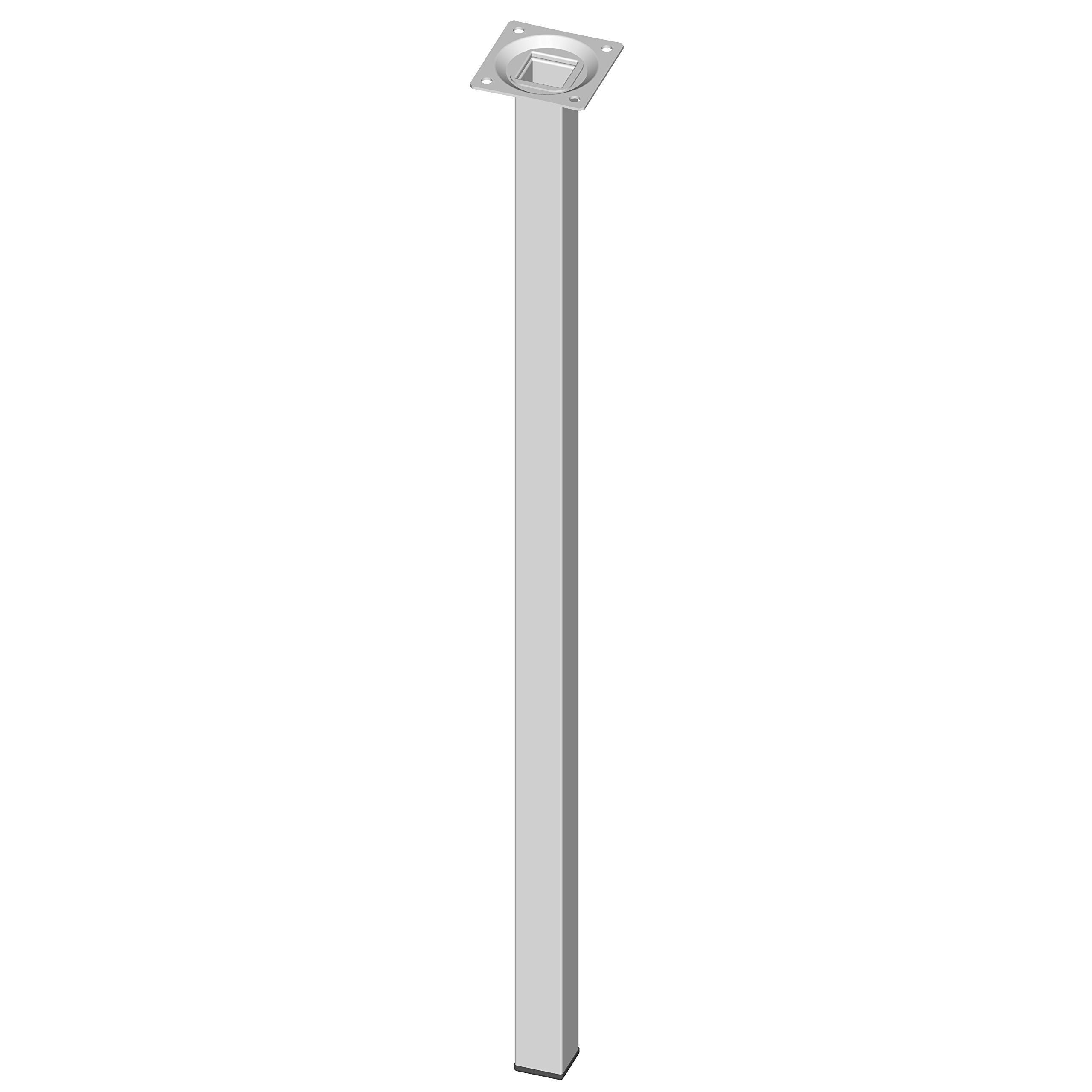 Element System 18133-00307 600 mm Length 25 x 25 mm Diameter Square Steel Pipe Furniture Legs includes Screw-Mounting Plate - White (4-Piece)