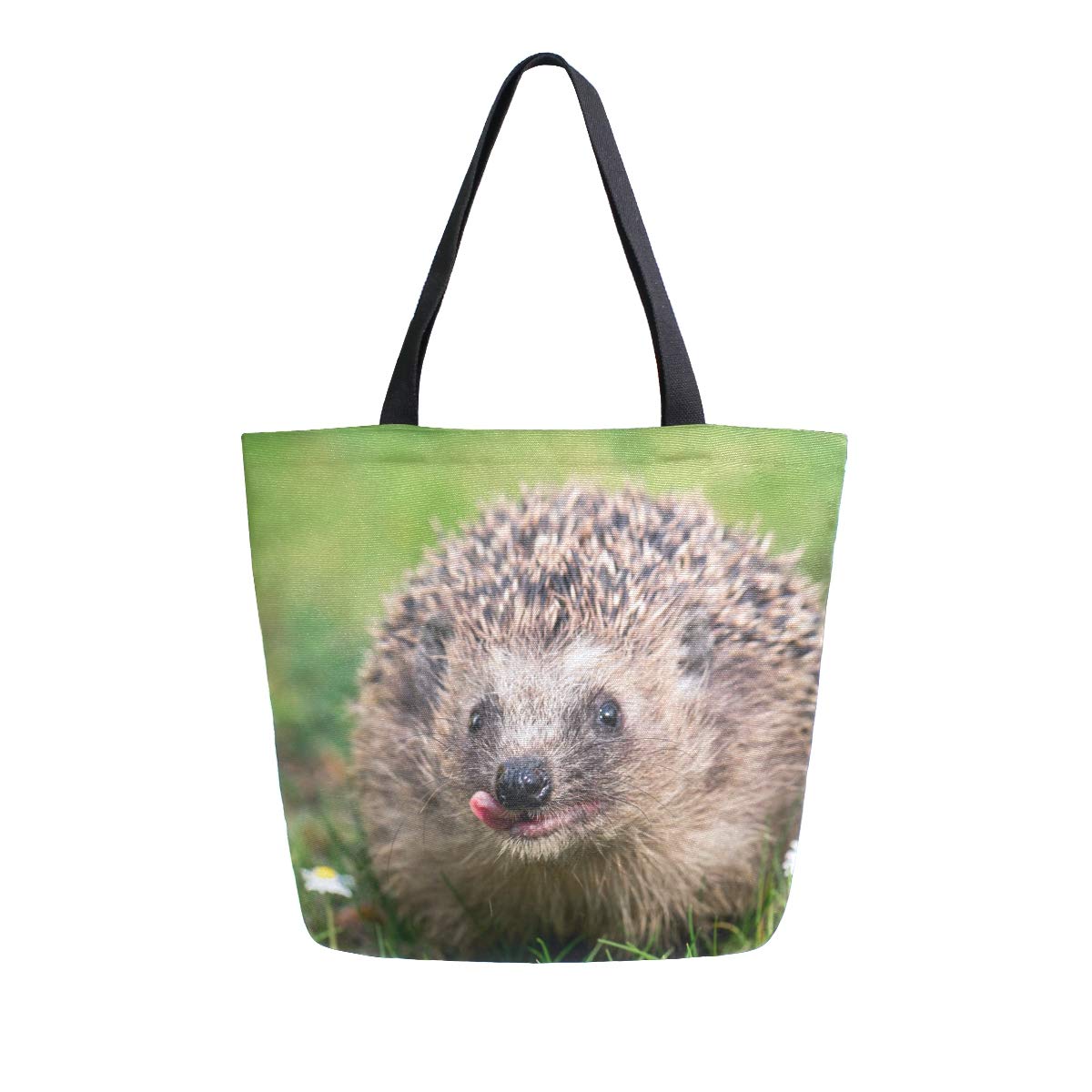 ZZXXB Hedgehog Reusable Grocery Shopping Bag Heavy Duty Canvas Tote Bag Large Collapsible Washable Handbag Shoulder for Women