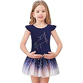 EQSJIU Unicorn Ballet Leotards with Tutu for Girls Toddlers Dance Cotton Tulle Skirts Dress