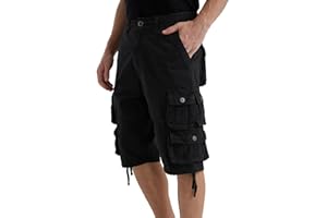 YGREYG Mens Cargo Shorts Long Capri Below The Knee Shorts 3/4 Relaxed Fit Long Shorts with Pockets