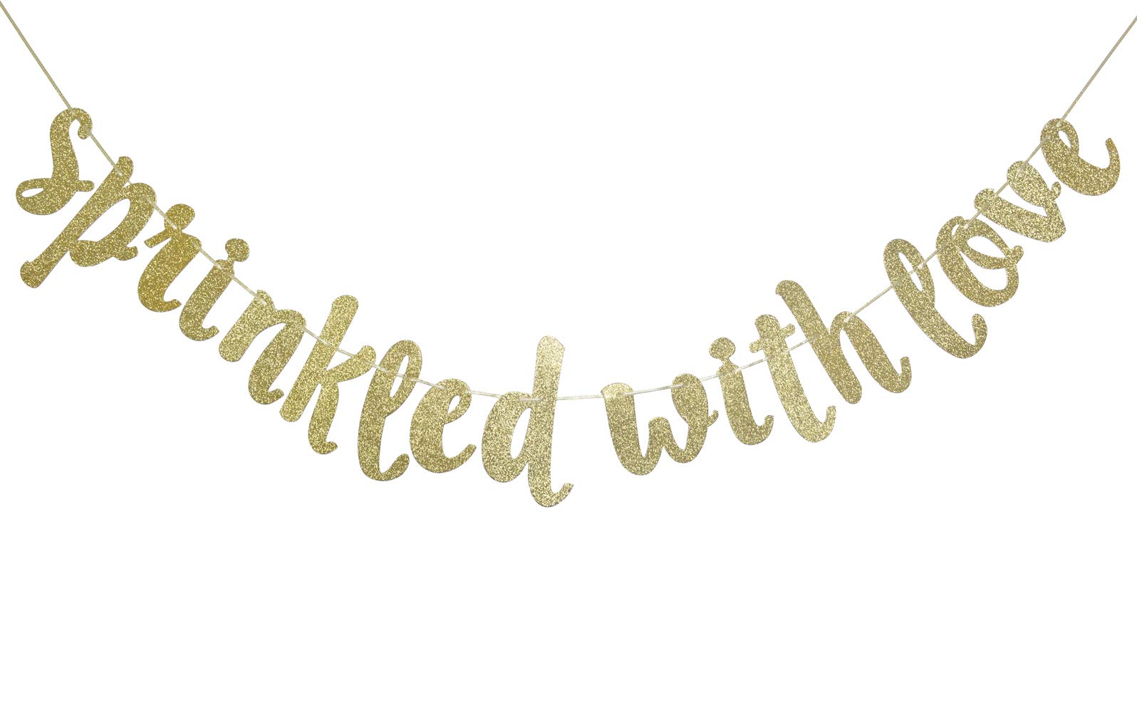 Photo 1 of Sprinkled with Love Glitter Banner, Baby Sprinkle Banner, Baby Shower, Gender Reveal Party, Glitter Party Decor (Gold)