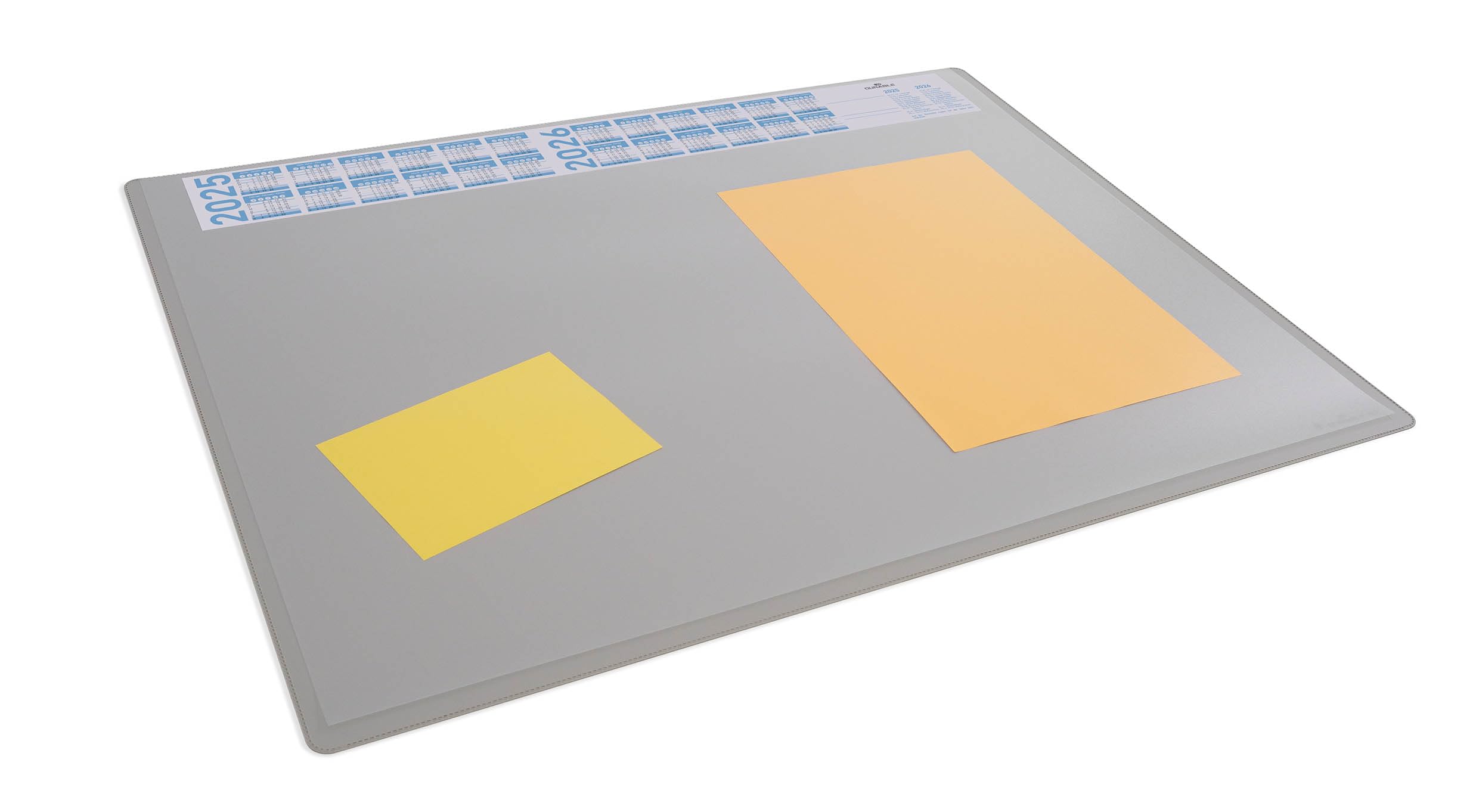 Durable Desk Mat with Annual Calendar 65 x 50 cm, Non-Slip, Polypropylene,Made in Germany, Grey