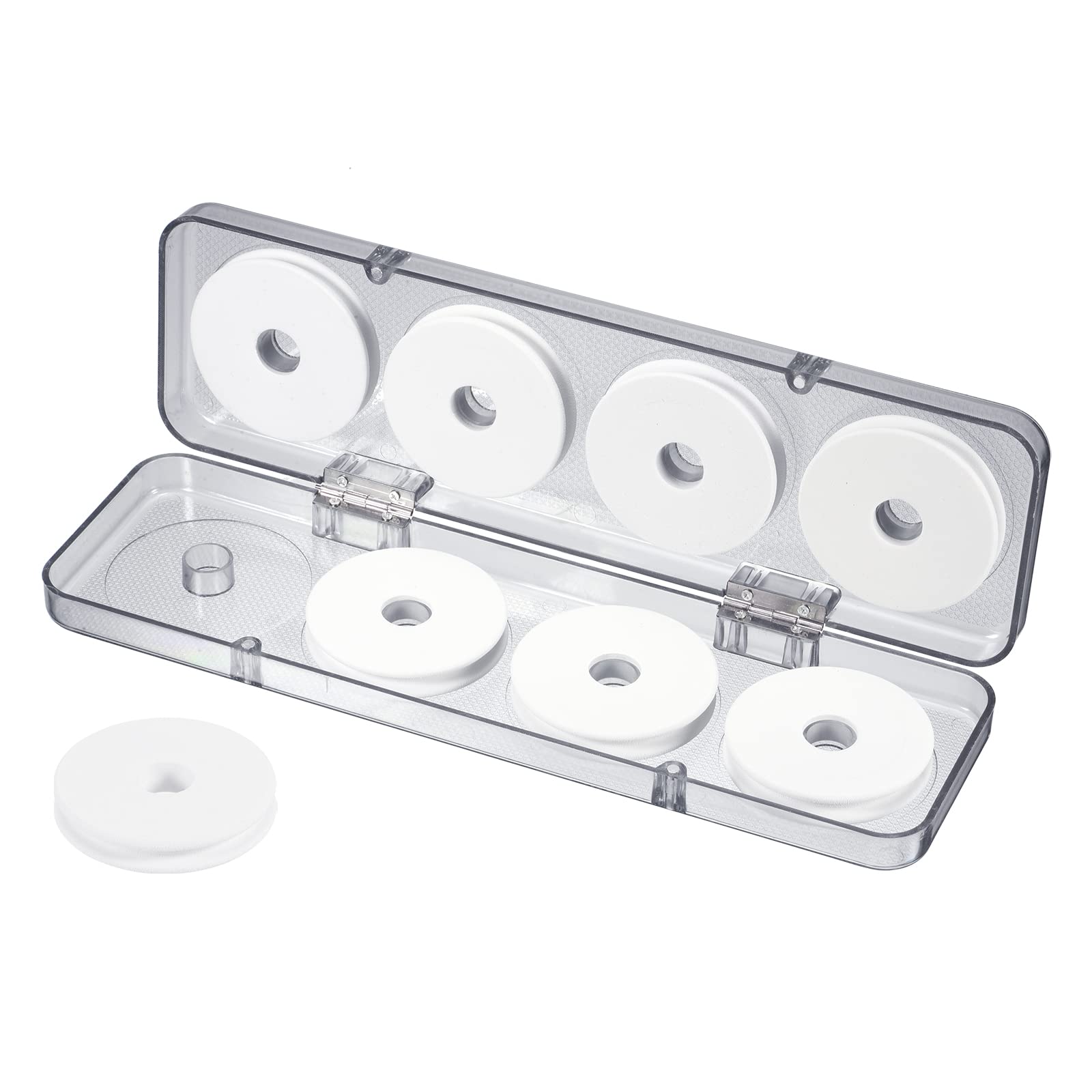 PATIKIL 2.64 Inch Fishing Line Spool, 1 Set/8 Pack EVA Foam Fishing Winding Board Plates Fly Fishing Gear Organizer with Case for Fishing Line Storage, White