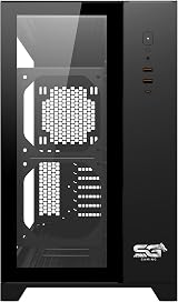 SaharaGaming Case Tempered Glass Mesh Metal Panel RGB Cooling System view 3