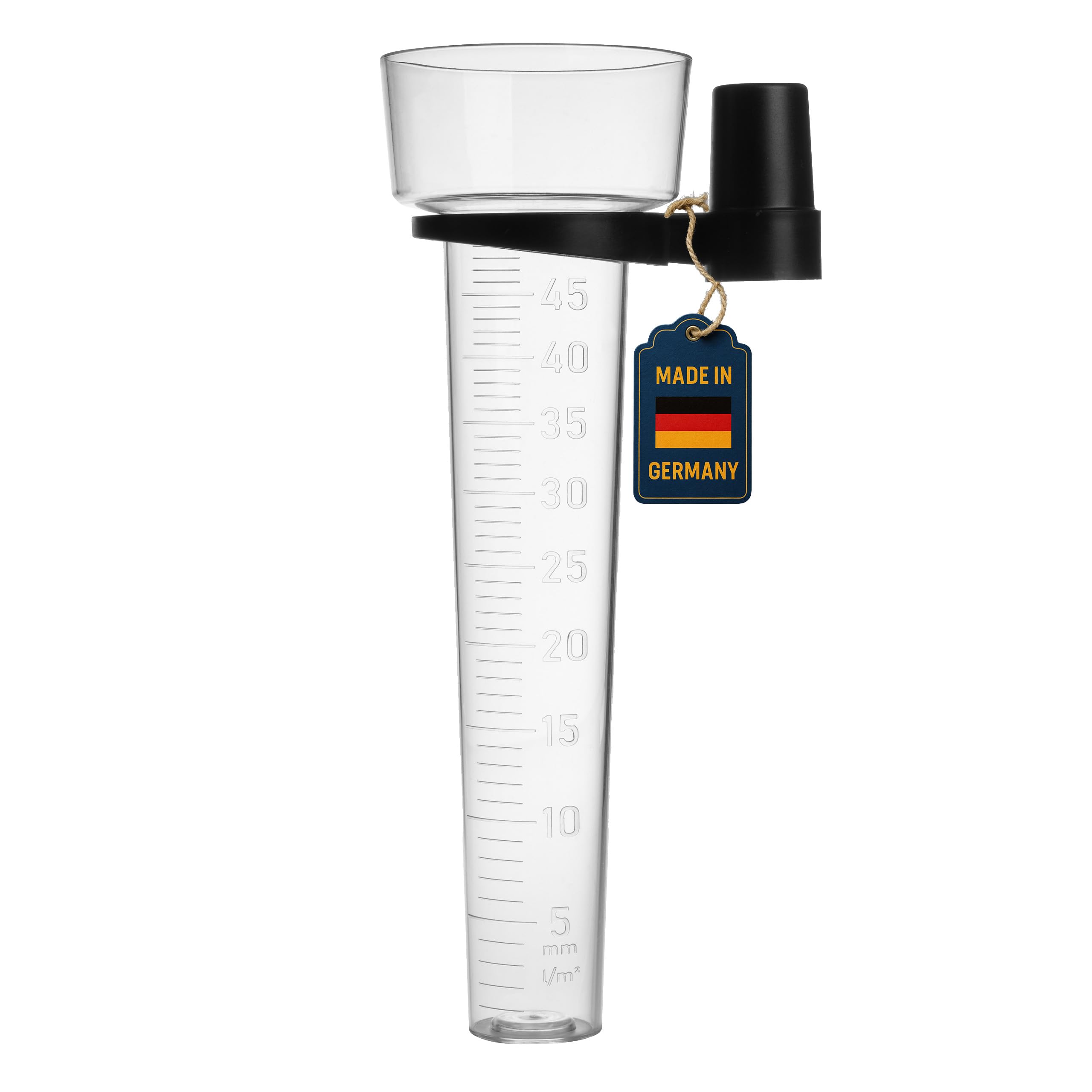 TFA Dostmann 47.1015 Analog Rain Gauge Rain Gauge Garden Clear L160 x W86 x H270mm Black