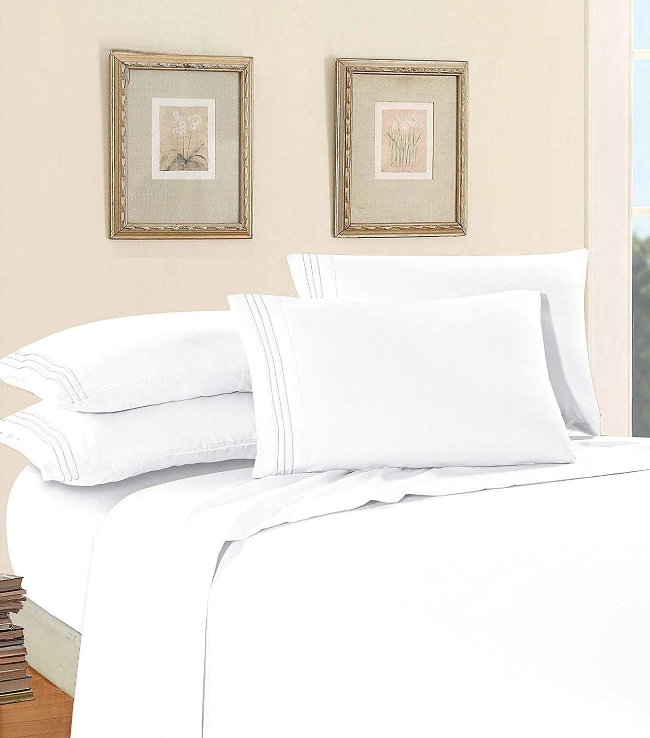 Luxurious Soft 1500 Thread Count Egyptian Quality 4-Piece Bed Sheet Set Wrinkle and Fade Resistant Coziest Bedding Set, Deep Pocket up to 16inch: Home & Kitchen