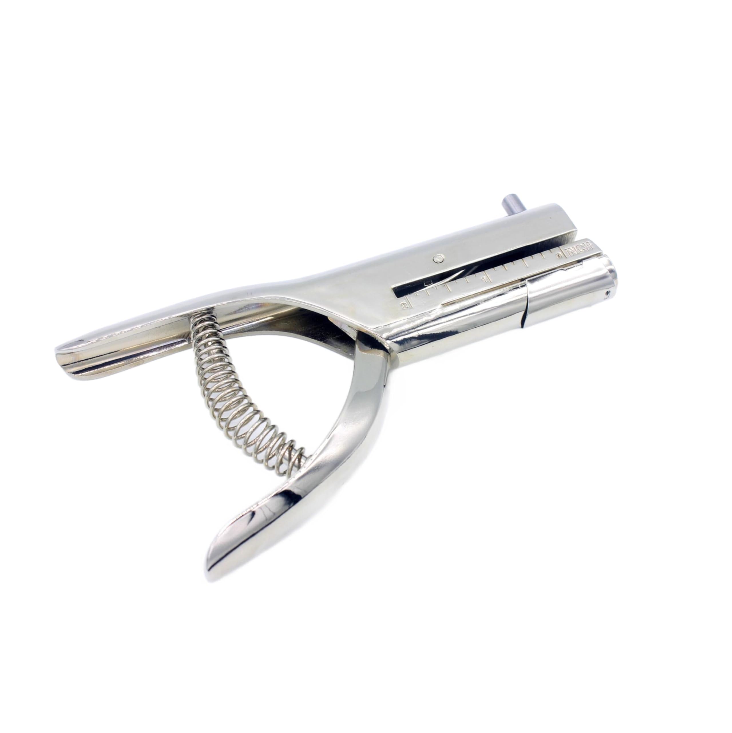 Kucaa 2-inch Reach 2/5 inch 10mm Deep Throat Heavy Duty Hand Held Single Hole Punch for PVC Cards ID Cards Badge Photos (10mm-Large)