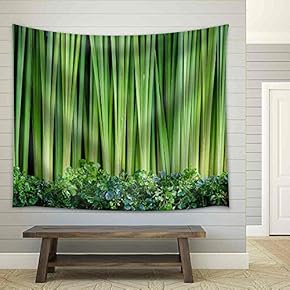 Green Leaves Wall Background - Fabric Wall Tapestry Home Decor - 51x60 inches