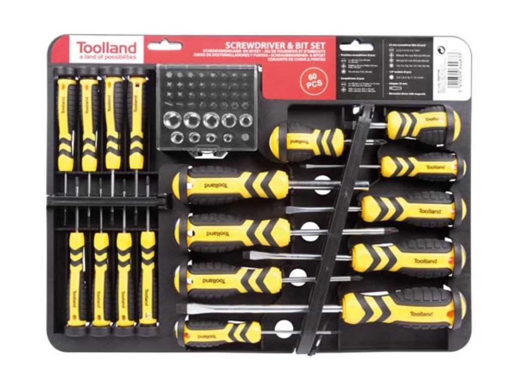 Toolland HSET15N Screwdriver and Bit Set 60 Pieces