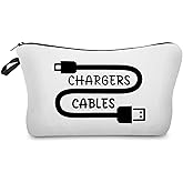 Livel lhood Chargers Cables Makeup Bag Cute Small Organizer Zipper Pouch Chargers Cables Cosmetic Bag Birthday Present for Women Friends