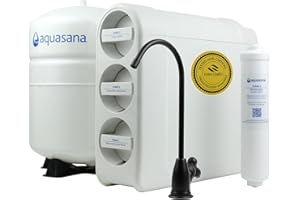 Aquasana SmartFlow® Reverse Osmosis Water Filter | RO Under Sink System | WQA Certified up to 99.99% of 90 contaminants Including Fluoride, PFAS, Arsenic, Lead, and Chlorine | Matte Black Faucet