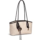 HiTotes Solid Color Shoulder Bag Retro Handbag Purse for Women Fall Bags Chocolate Brown Purse with Zipper