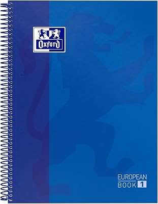 , Cuaderno A4, cuadricula 5x5, tapa extradura, microperforado, libreta A4 Europeanbook 1, color azul oscuro