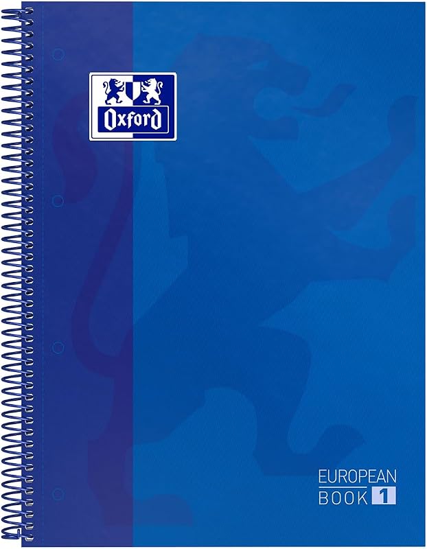 , Cuaderno A4, cuadricula 5x5, tapa extradura, microperforado, libreta A4 Europeanbook 1, color azul oscuro