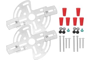 FOYTOKI 2 Sets Ceiling Light Mounting Plates with Screws, Iron Chandelier Mounting Brackets 5.5"x3.9"