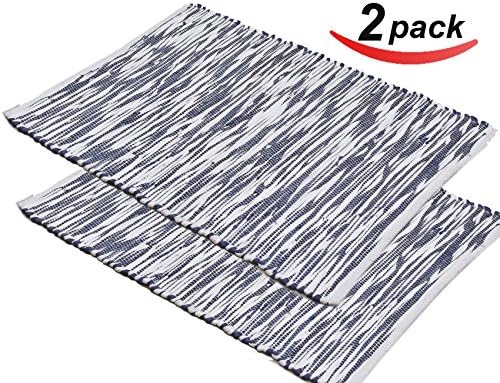 LV RAG RUG SET OF 2 SIZE 20 x 30  WHITE/STONE