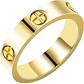 YUWENHE Women Love Friendship Ring 18K Gold Silver Plated Cubic Zirconia Stainless Steel Promise Ring Wedding Band Jewelry Birthday Gifts For