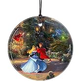 Thomas Kinkade Studios – Disney – Sleeping Beauty – Dancing in The Enchanted Light – 3.5” Starfire Prints Hanging Glass Print Accessory – - Ideal for Gifting and Collecting SPCIR958
