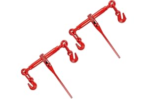 AYMMIC 5/16"-3/8" Chain Load Binder, Chain Binders Have Working Load Limit of 5,400Lbs, Tie Down Heavy Loads to Truck or Flatbed Trailer, Towing Cargo for Most Industrial Applications, Red(2 Pcs)