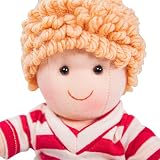 Bigjigs Toys Harry Doll - Small Ragdoll 28cm Denim Shorts Curly Hair view 7