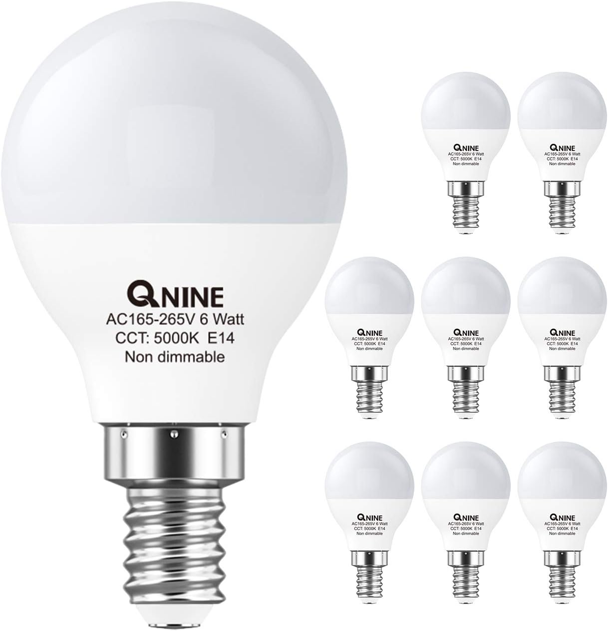 8Pack SES E14 Golfball Bulb, 6W P45 E14 LED Light Bulb, 6W(Equivalent