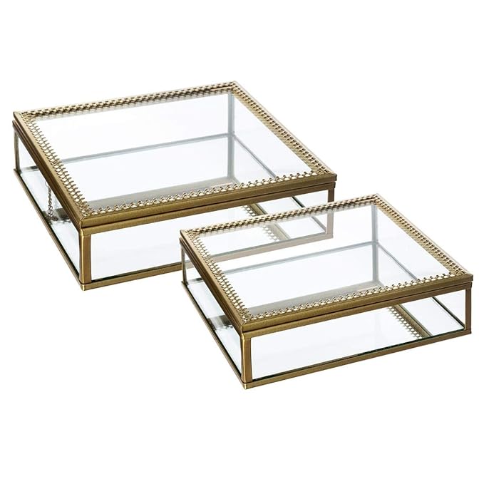 Atmosphera Cajas de Metal y Cristal (2 Unidades, 4 x 15 x 15 cm