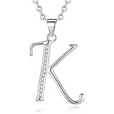 VIKI LYNN Initial Necklace for Women Letter pendant Necklace A to Z with Cubic Zirconia Silver or Gold Letter Charm Necklace Anniversary, Birthday, Graduation Gift for Women, Mom, Her