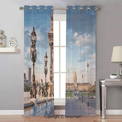 Amazon Com Amorfash Paris Decor White Window Sheer Curtain