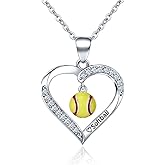 STHSPHOO Softball/Volleyball Birthstone Necklace Gifts for Girls Women - Sport Accessories Gifts Jewelry Birthday Gifts for Lovers Team Coach Player Things Items