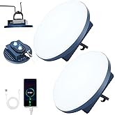 12000mAh 5000LM Camping Lights 2Pack, 42W Tent Light Rechargeable, Flashlight Portable, LED Camping Lantern, Canopy Lights Outdoor, Lanterns for Power Outages, Waterproof Emergency Gear for Hurricane