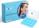KNOXZY Silicone Ear Plugs Re-Usable Waterproof Noise Cancelling Blue Pack of 3 view 2