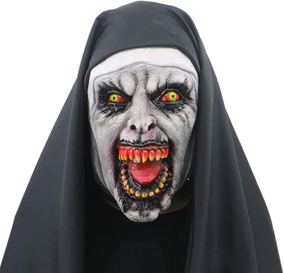Amazon ハロウィンホラー怖いラテックスマスク 修道女フルヘッドヘッドギア 大人の仮装パーティーのハロウィンコスプレ小道具 コスプレ 仮装 通販