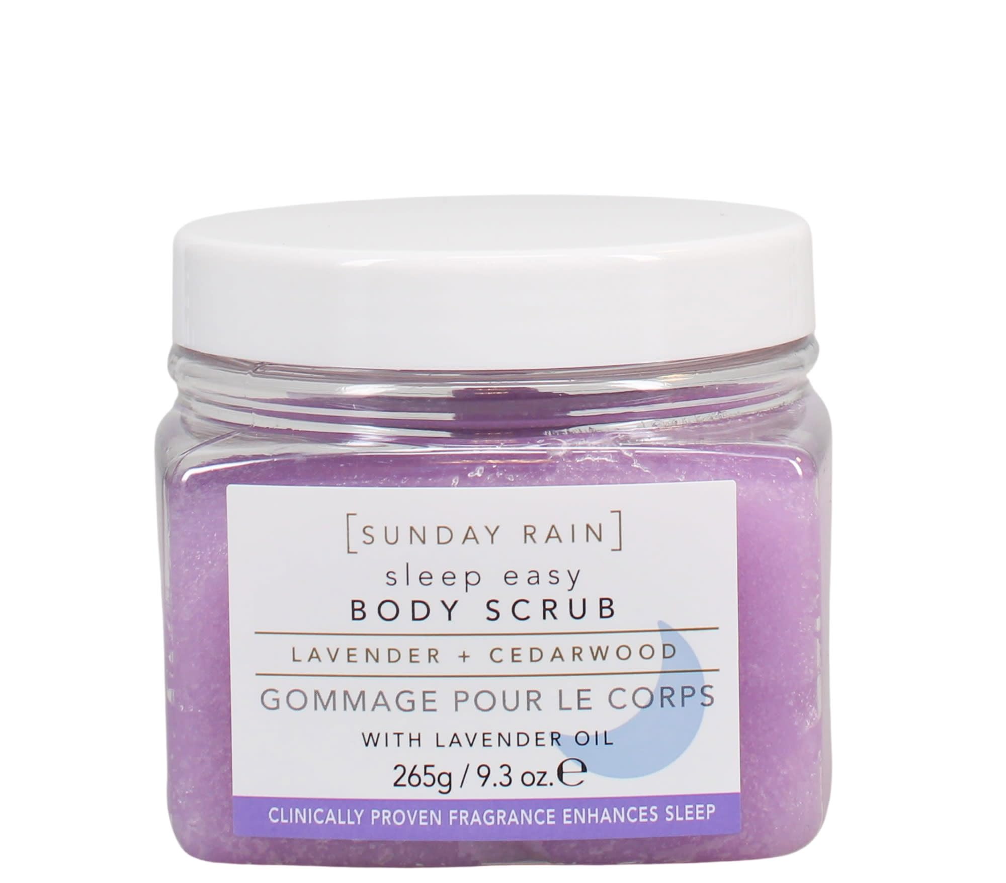 Sunday Rain Sleep Easy Polishing Body Scrub for Dry Skin, Calming Lavender Scent, Vegan and Cruelty-Free, 265g