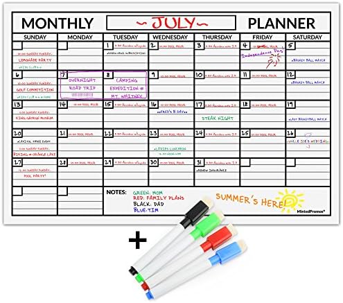Monthly Magnetic Fridge Calendar Magnets 17 X 11 Inches, Dry Erase Board Calendar Flexible Reusable Planning Organizer Refrigerator Magnet for Mom and Family